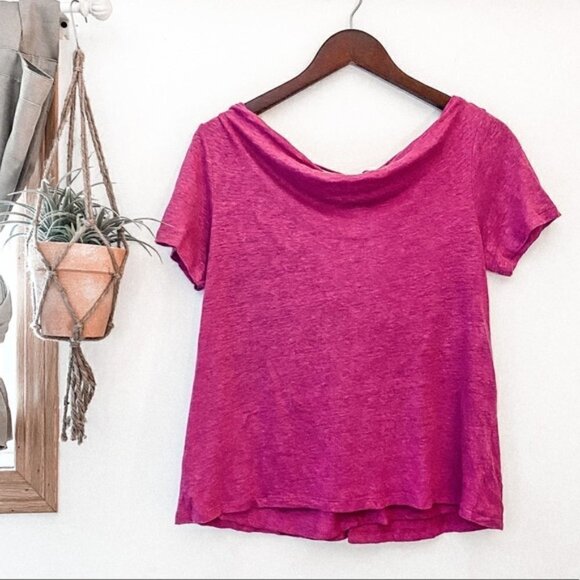 Anthropologie Maeve Horizon Tie Back Linen Top - Picture 6 of 9